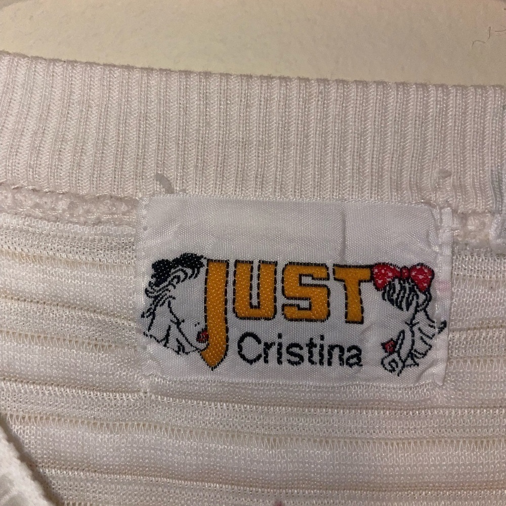 80s Vintage Just Cristina Yellow Textured Sweatshirt with Choices Size Small - Picture 7 of 7